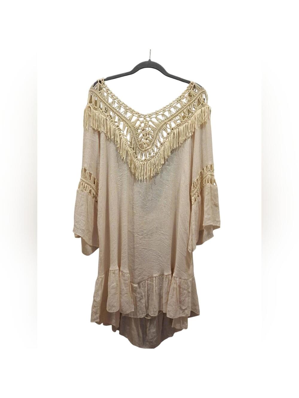"Lamiar" NWT Elegant Cream Backless Dress One Size Cottom&Polyester Some flaws